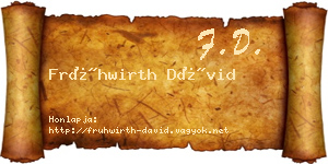 Frühwirth Dávid névjegykártya