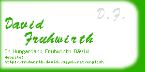 david fruhwirth business card