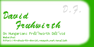 david fruhwirth business card